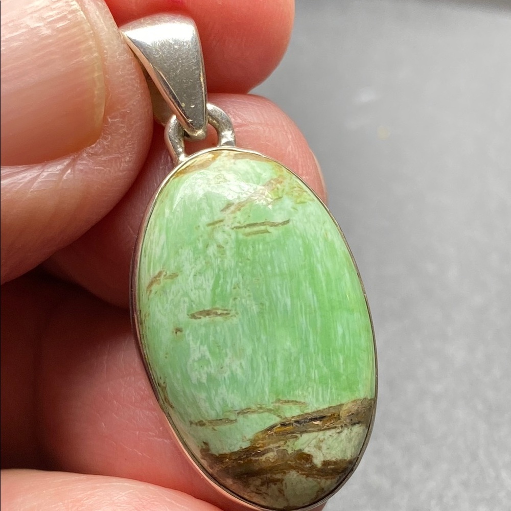 Australian Variscite Pendant in Solid Sterling Silver 925